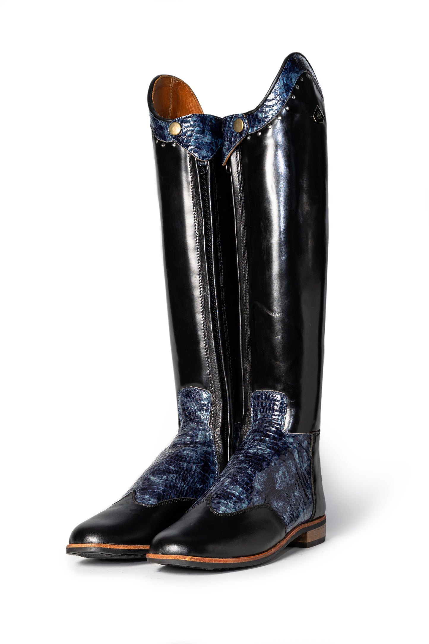 Danai Detailed Two-Tone Long Riding Boot