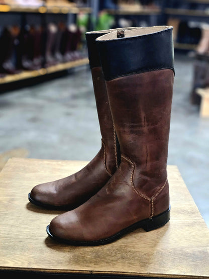 Selina Two-Tone Leather Boots