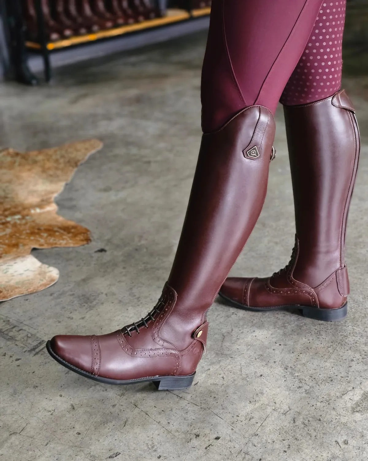 Leather equestrian boots best sale