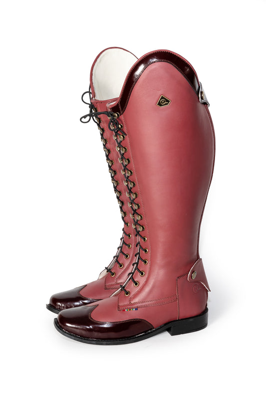 Tsoka Patent Accent Long Riding Boots