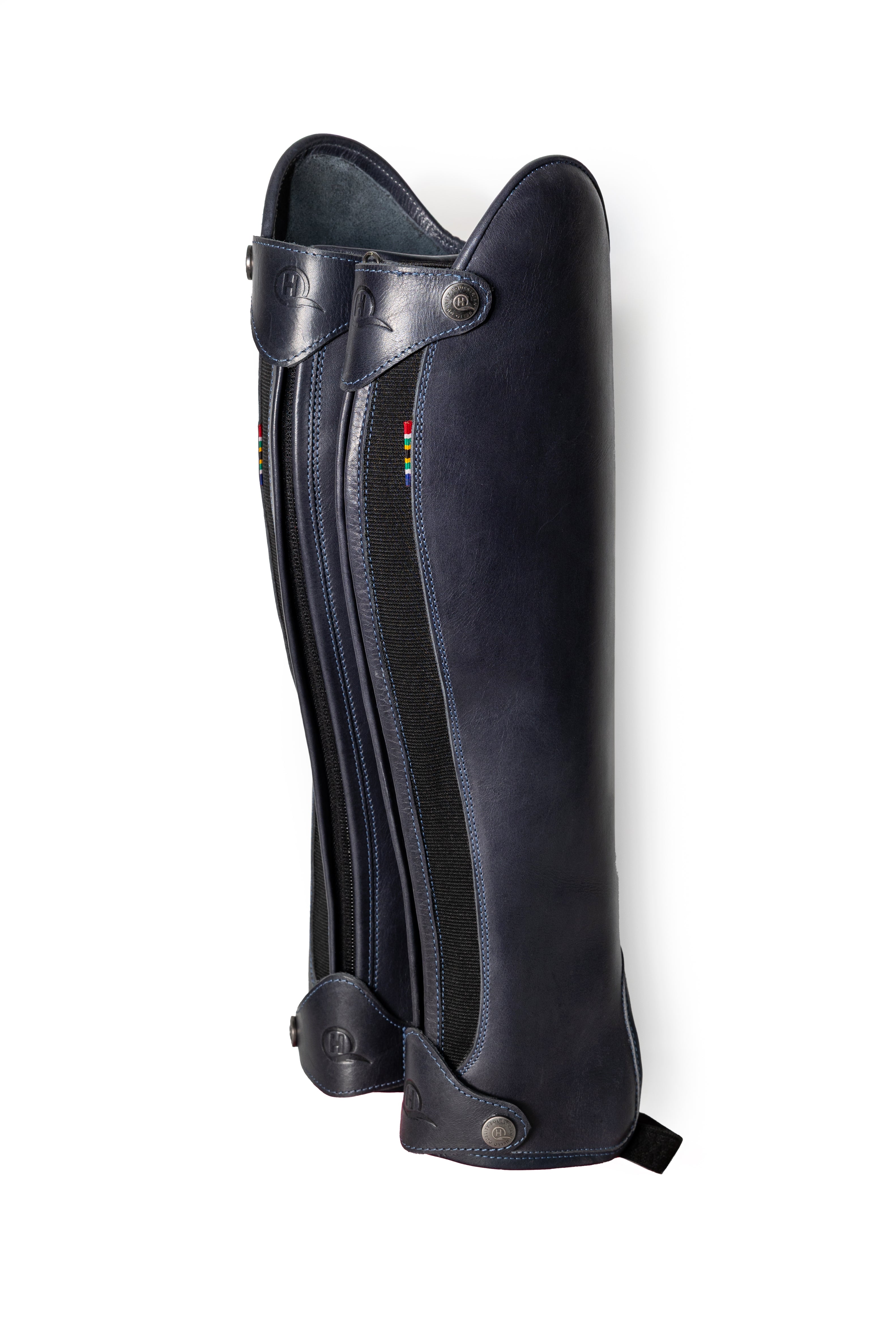 Lowana soft navy leather gaiters / half chaps
