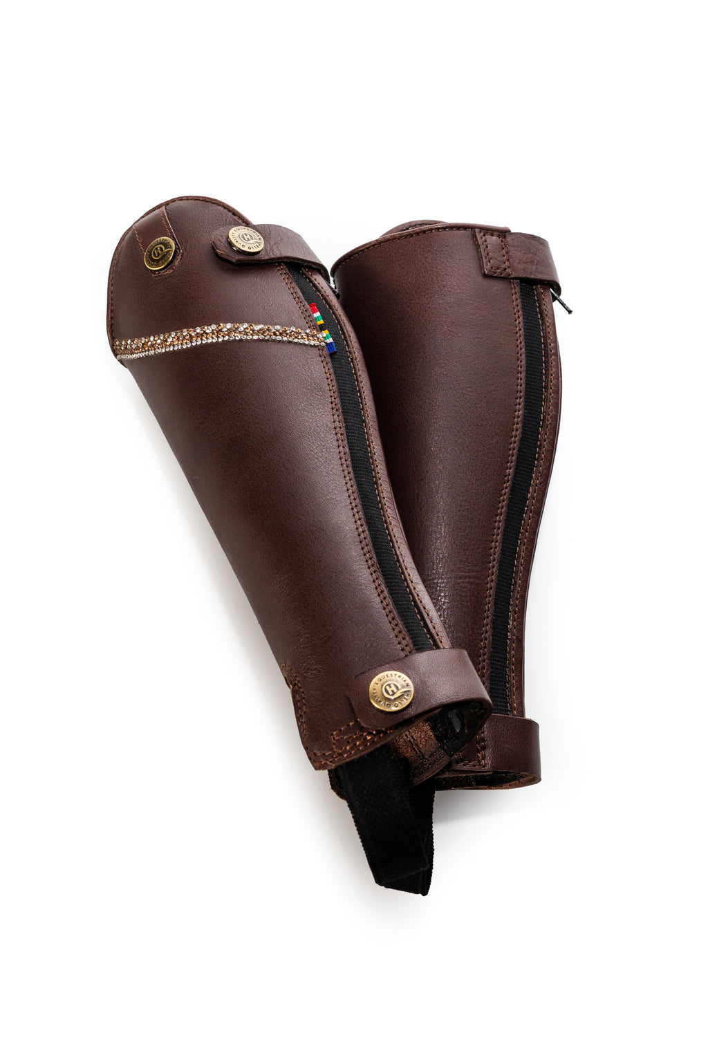 Lowana soft brown leather kids gaiters / half chaps