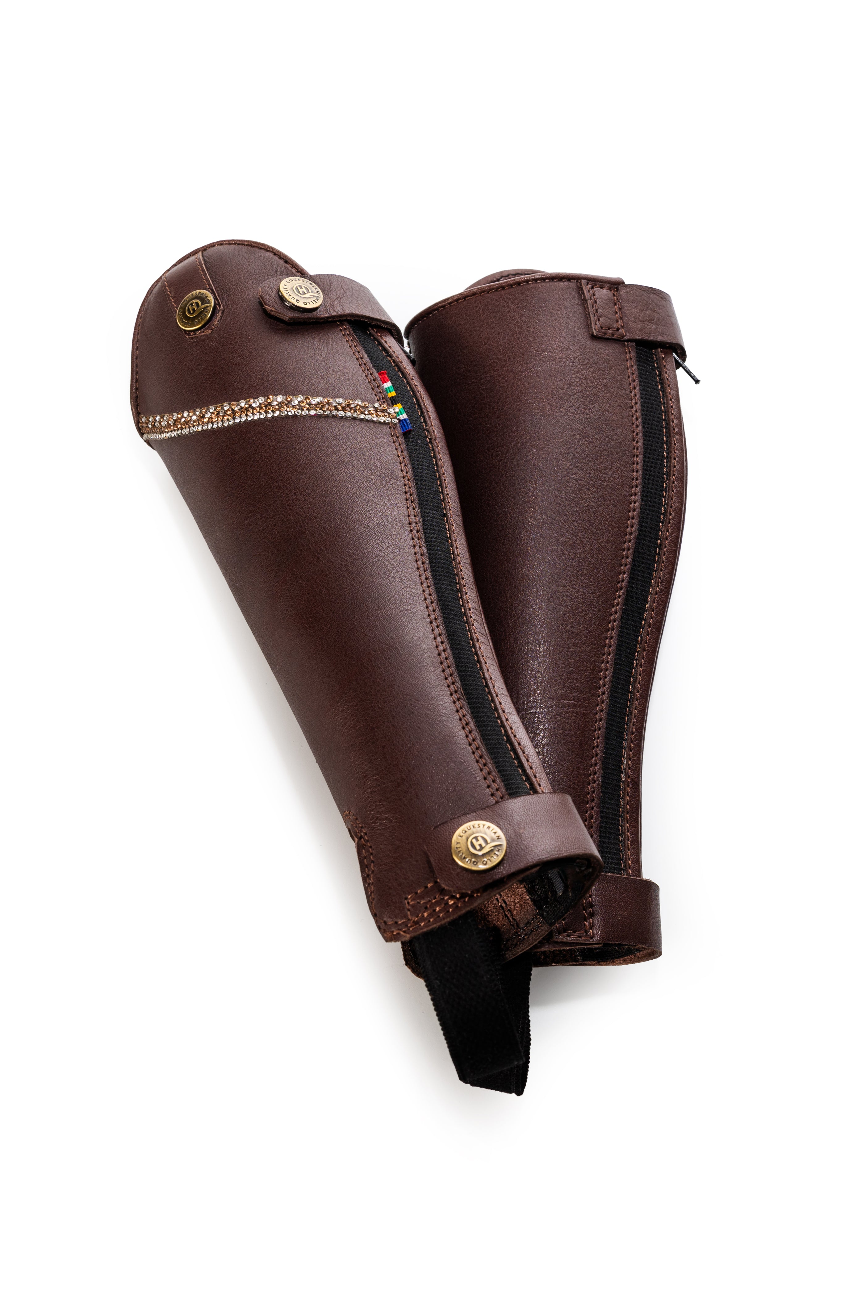 Lowana soft brown leather kids gaiters / half chaps
