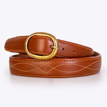 Ladies Madrid Detailed Leather Belt