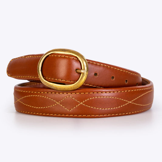 Ladies Madrid Detailed Leather Belt