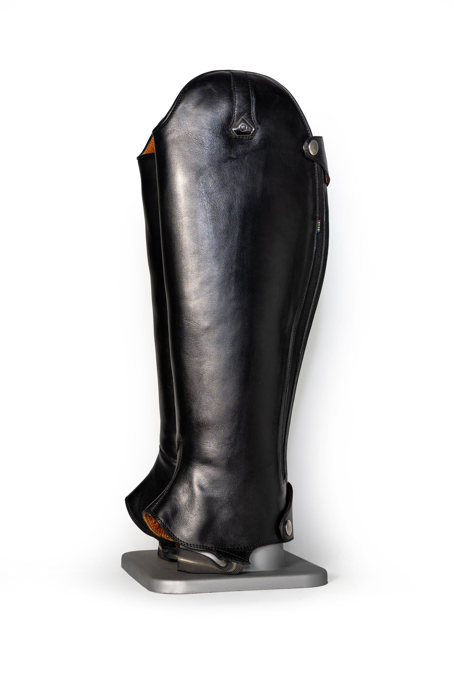 Moto soft black leather gaiters / half chaps