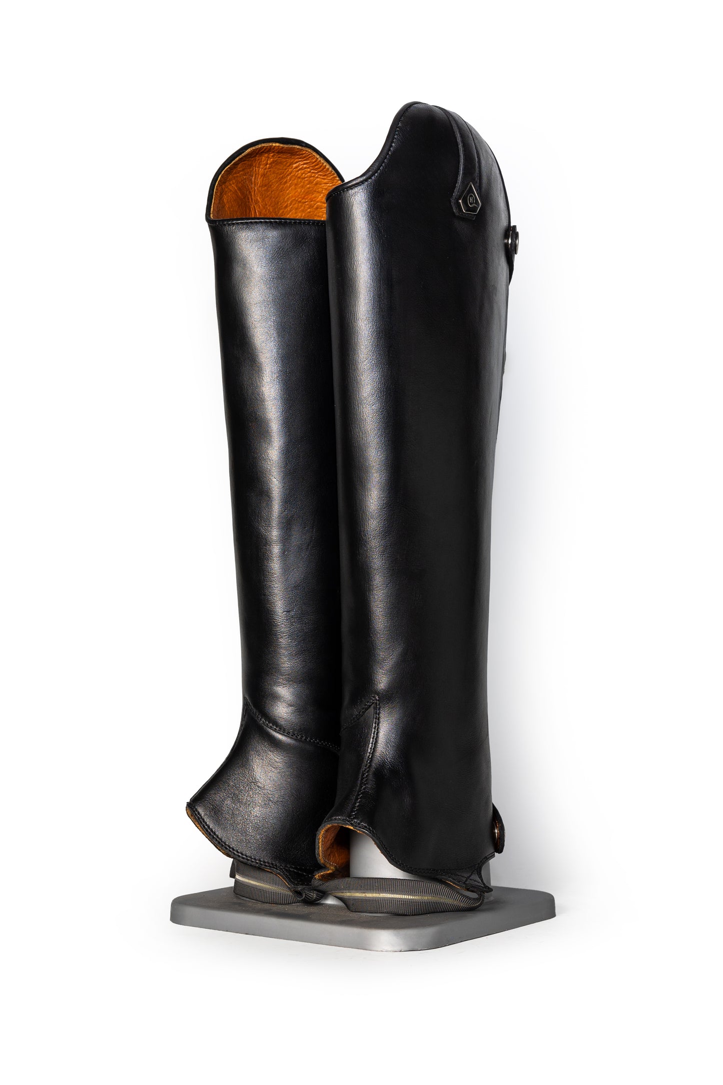 Moto soft black leather gaiters / half chaps