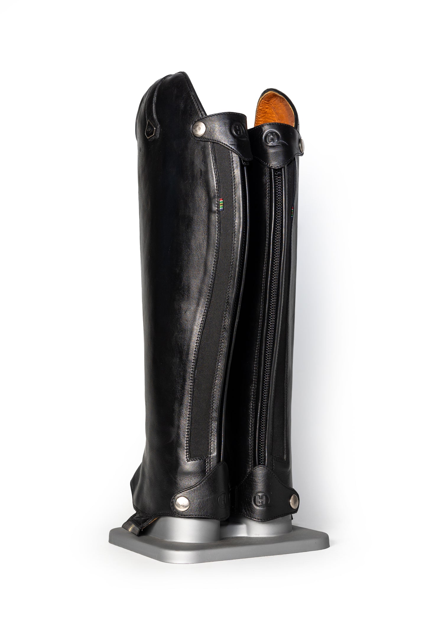 Moto soft black leather gaiters / half chaps