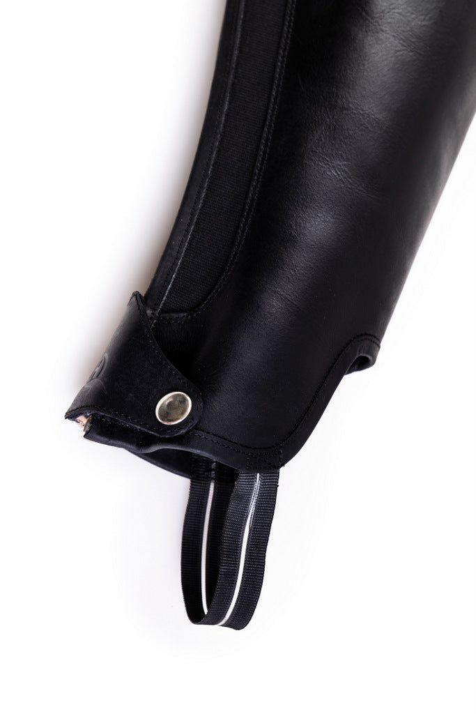 Lowana soft black leather gaiters / half chaps