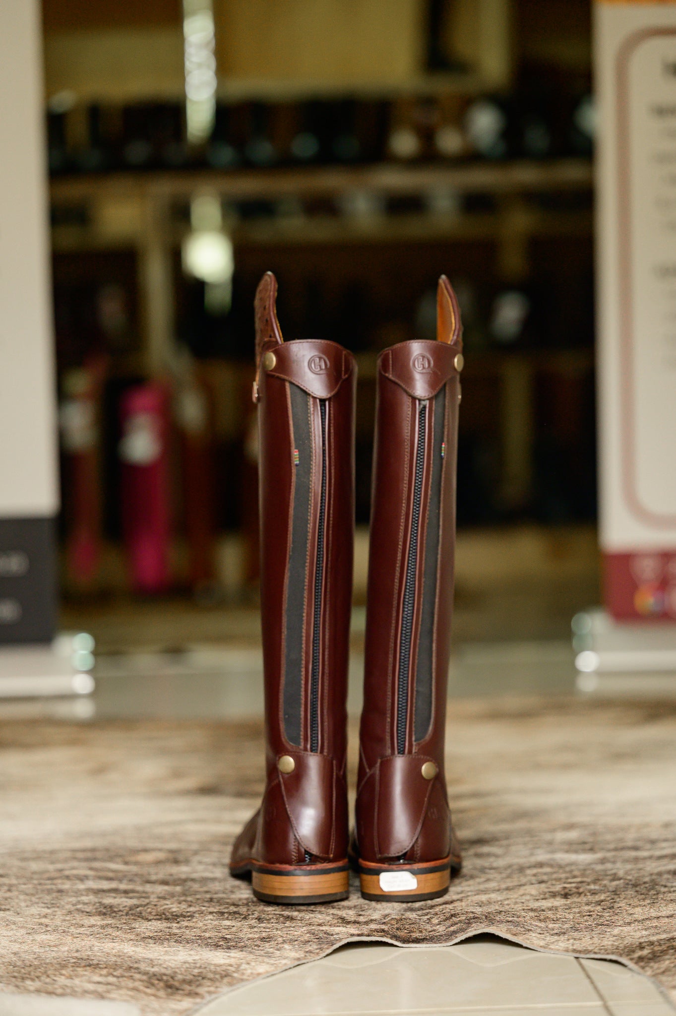 Bonolo Ostrich Curve Long Riding Boot