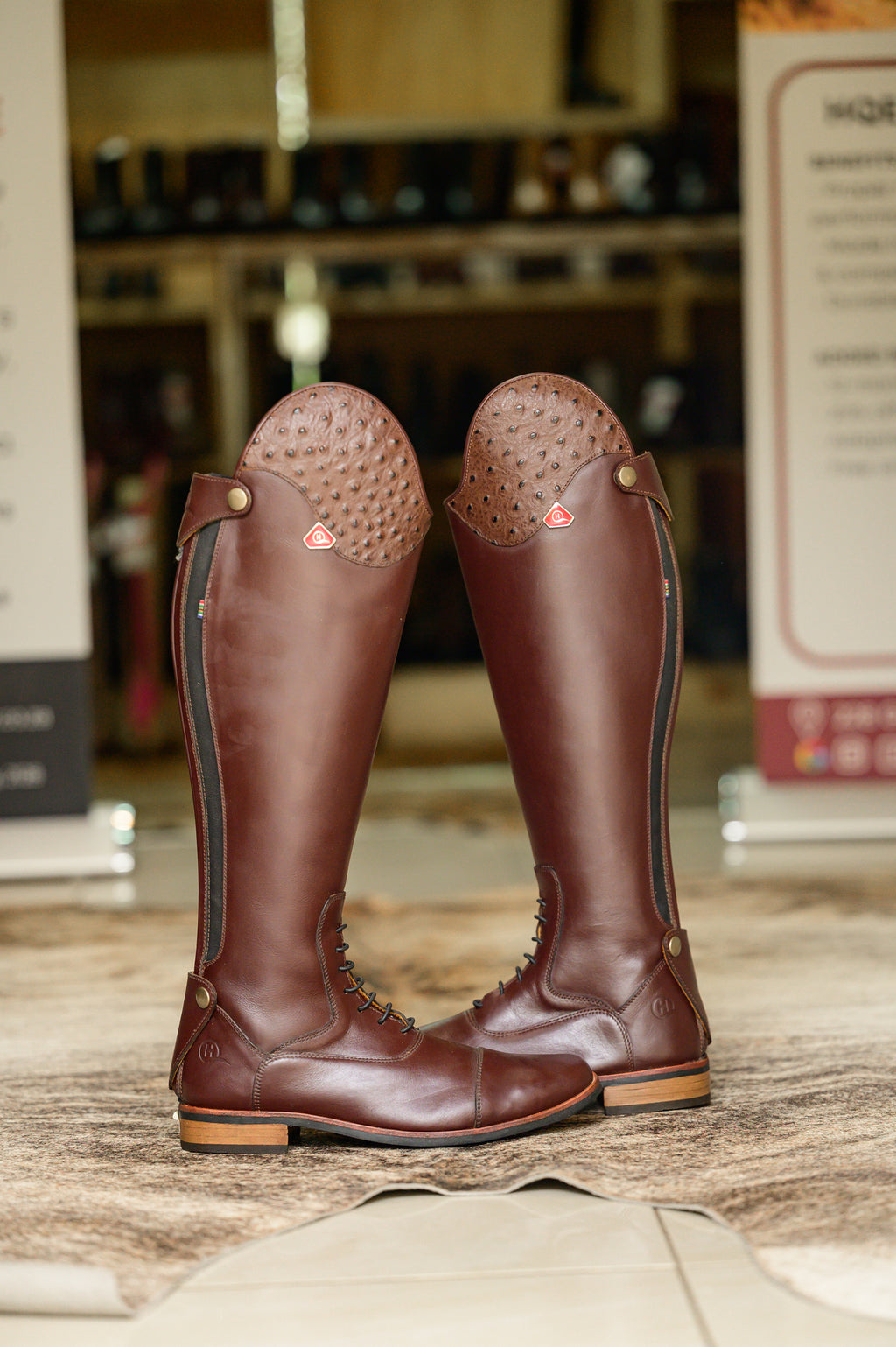 Bonolo Ostrich Curve Long Riding Boot