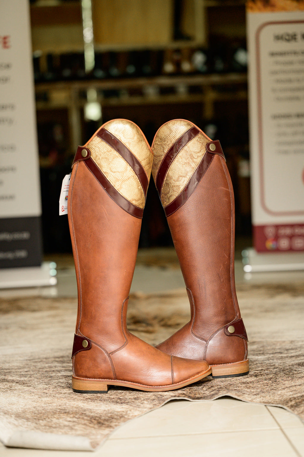 Tari Wafer Snake Print Long Riding Boot