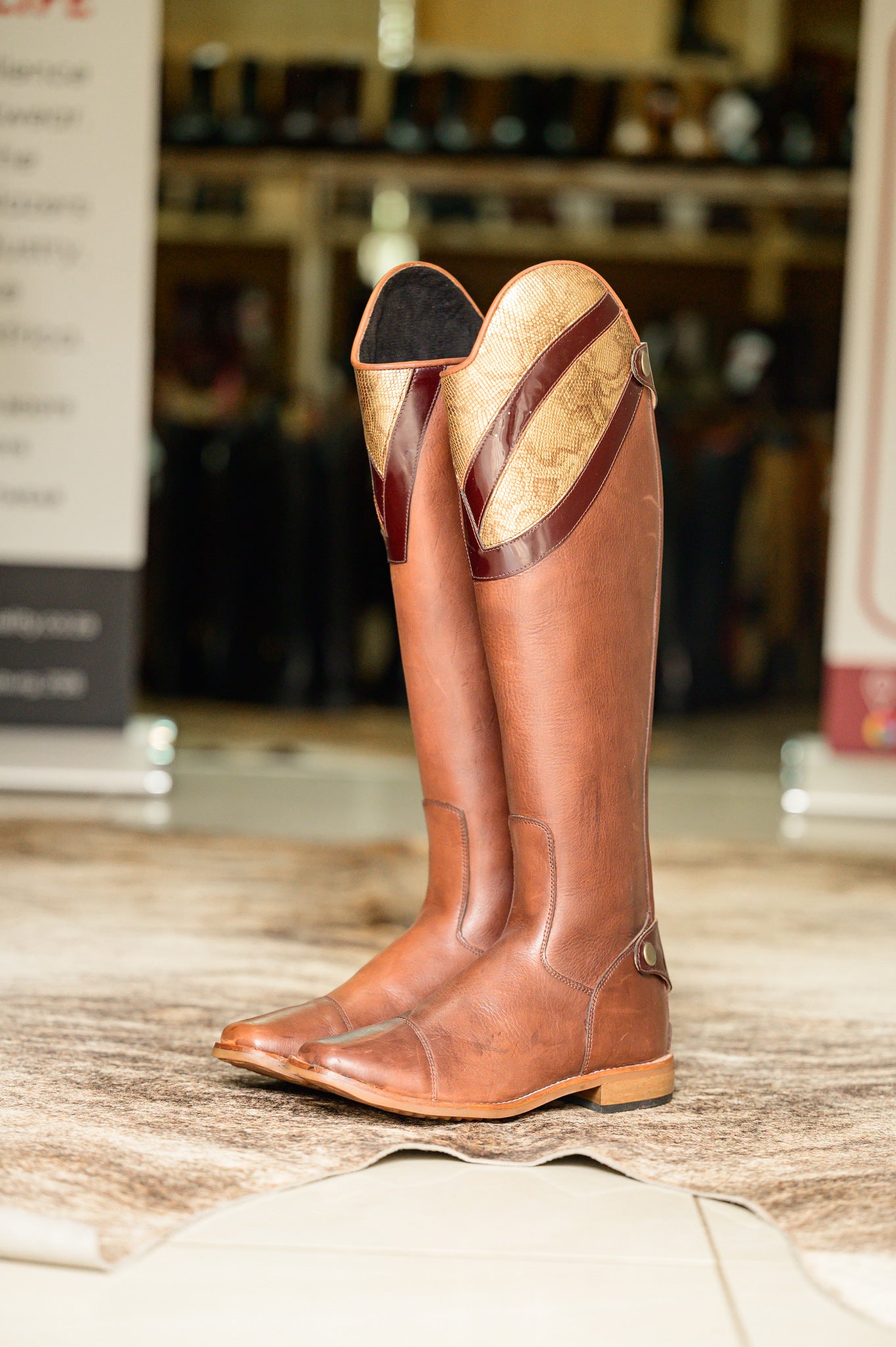 Tari Wafer Snake Print Long Riding Boot