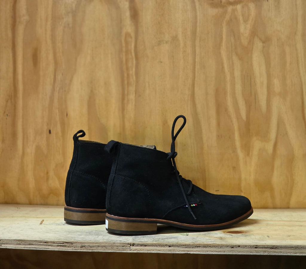 Black suede chukka boots