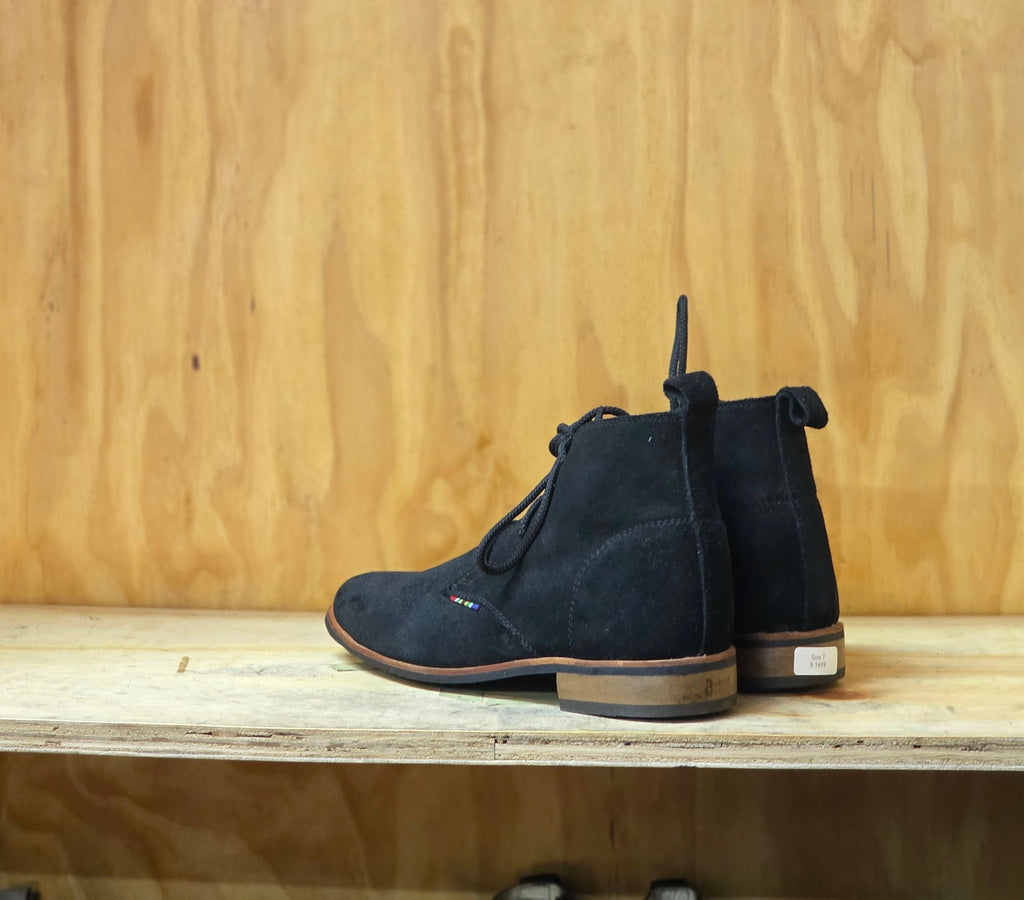 Black suede chukka boots
