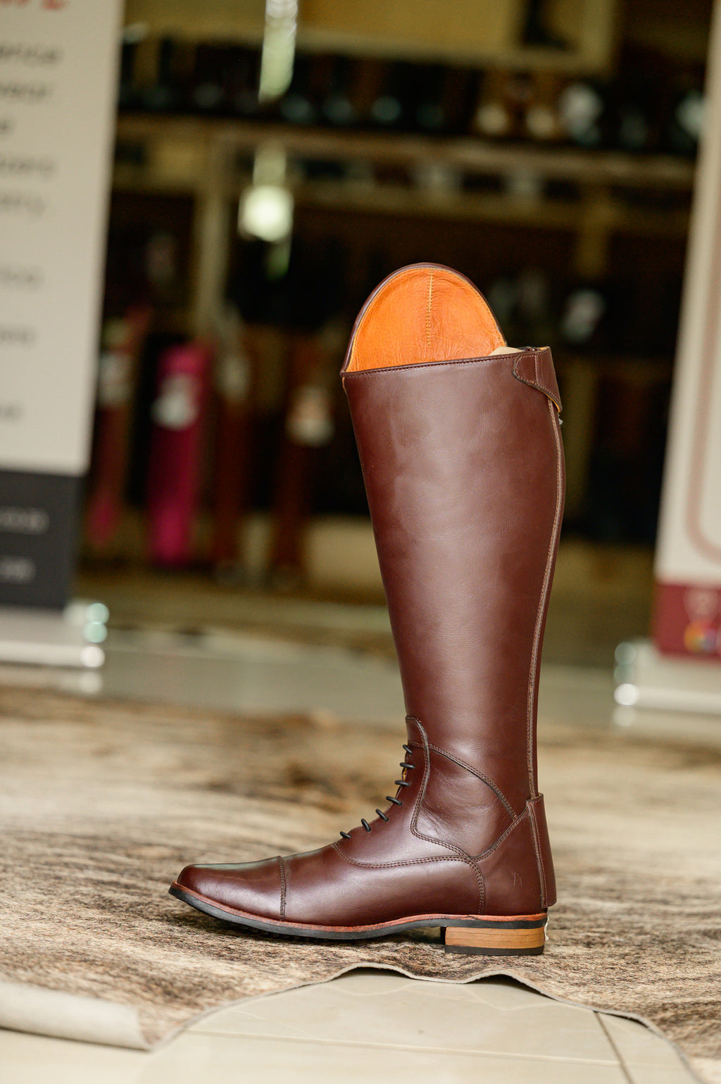 Bonolo Ostrich Curve Long Riding Boot